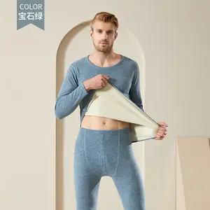 مخصص ميرينو الصوف الخيزران الألياف النسيج ملابس اخلية حرارية طويلة جونز مجموعة ل رجل الرياضة