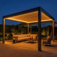 Pergola Jiake en aluminium, pavillon extérieur avec toit à lames motorisées pour jardin, patio, CE SGS OEM/ODM, vente en gros, usine