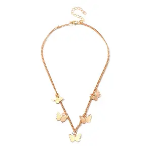 Tendance collier vente chaude papillon collier conception simple papillon pendentif boucles d'oreilles femmes ensemble de bijoux