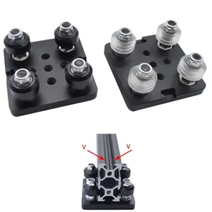 SDPSI1PC V Gantry Plat Set Pelat Geser Katrol Khusus dengan Roda Hitam/Putih Bagian Printer 3D untuk 2040 V-slot Profil Aluminium