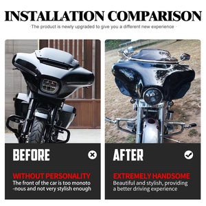 Cubierta de carenado exterior para faro de motocicleta Batwing para Harley Touring Electra Street Glide Ultra 2014-2024 - Product Image 6