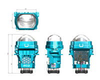 Projecteur LED carré à double lentille hyperboloïde de qualité export mondiale, longue portée 1200m, Plug & Play, RHD Guangxi RUICHIDA