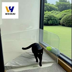 Bac à litière pour <span class=keywords><strong>chat</strong></span> triangle en acrylique personnalisé, transparent et durable, adapté au coin du <span class=keywords><strong>balcon</strong></span>, OEM/ODM disponible - Product Image 2