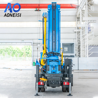 Foreuse rotative montée sur camion Sinotruk 4x2 à double alimentation 260m avec marteau DTH pour le groutage de fondations de puits profonds