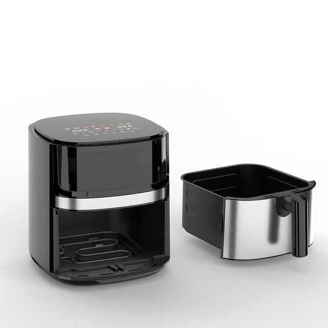 Premium Electric Square Modern Household Double Basket Stainless Steel Air Fryer with Dual Heating and 8L Capacity