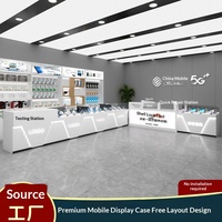 Neuartiger Emaillierter Mobiltelefon-Ausstellungsschrank Glas-Theke mit LED-Beleuchtung Tragbare Multifunktionale Muster-Vitrine