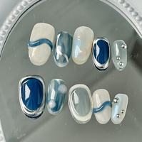 10 pièces de faux ongles ballerine en PMMA, couleurs naturelles, peints à la main, de luxe, personnalisés, faits à la main, les plus vendus, vente en gros
