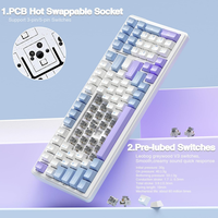 Clavier AULA F99 personnalisé, structure Gasket à touches complètes, 8000 mAh, clavier mécanique tri-mode, rétroéclairage RVB, clavier de jeu