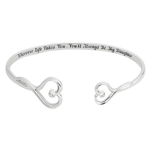 Bracciale a Polsino con Cuore Infinito in Acciaio Inossidabile per Donne, Regalo per Sorelle, Damigelle, <span class=keywords><strong>Compleanno</strong></span>, Natale - Product Image 1