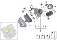 Rakitan Rumah Filter Oli Mesin Dengan Pendingin Oli untuk BMW B46 B48 11428642289 Seri 1 2 3 4 5 7 X3 X4 X5