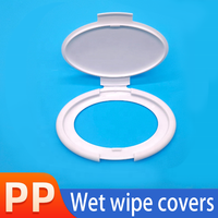 Emballage de bouteilles de lingettes humides en plastique avec couvercle à clapet anti-poussière et languette de traction, couvercle pour lingettes humides en PP et nitrile