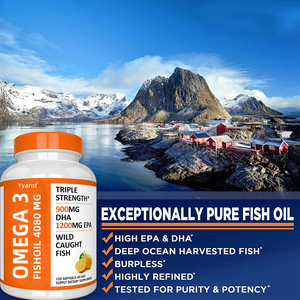 Suplemento Omega3 OEM/ODM, aceite de pescado altamente refinado en cápsulas blandas con alto contenido de EPA y DHA para la salud cerebral, porciones personalizadas. - Product Image 3