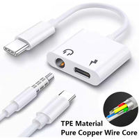 Adaptateur USB-C 2-en-1 pour prise casque 3,5 mm, câble répartiteur audio AUX, convertisseur audio numérique et analogique Type-C OTP DC