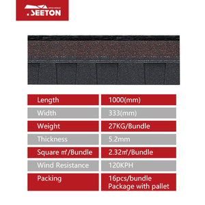 Matériau de toiture léger à bas <span class=keywords><strong>prix</strong></span>, Nouveaux bardeaux de toiture d'asphalte <span class=keywords><strong>rouge</strong></span> asiatique - Product Image 5