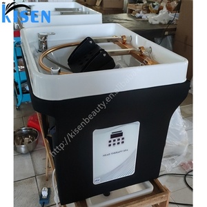 อ่างสระผมแบบพกพาปรับแต่งได้ของ Kisen Leather เฟอร์นิเจอร์ร้านเสริมสวยญี่ปุ่น เก้าอี้สระผมเคลื่อนที่พร้อมอ่าง - Product Image 3