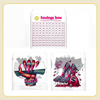 Tirelire personnalisée en acrylique transparent pour le défi d'épargne de 10 000, tirelire pour adultes, tirelire à monnaie non ouvrable, plusieurs designs disponibles