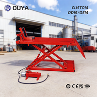 Table élévatrice hydraulique à ciseaux pour moto 1500 LBS, en acier, avec pompe à air, OEM ODM CE pour atelier