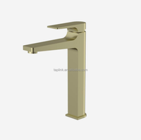 Robinet mitigeur de salle de bain monocommande en acier inoxydable à montage sur plan, avec levier, filetage pour tuyau/conduit, eau chaude et froide, cartouche céramique