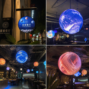 Écran LED sphérique flexible étanche pour installation suspendue en extérieur, mur vidéo d'animation 3D pour restaurant Planète - Product Image 5