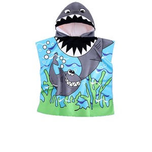 Children's Wearable <b>Hooded</b> Bath <b>Towel</b> Microfiber Cartoon Quick Dry Beach <b>Swim</b> Sports Home Camping 80x80cm 60x120cm - Product Image 2