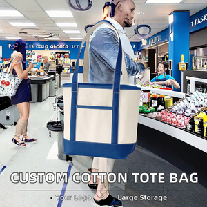 Sac fourre-tout en toile de taille moyenne, grande capacité, personnalisable avec votre propre logo, prix abordable, vente directe d'usine, best-seller - Product Image 2