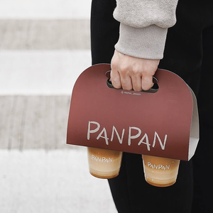 Portabicchieri da Asporto per Caffetteria e Panetteria, Supporto Ecologico in <span class=keywords><strong>Cartone</strong></span> per 2 Tazze con Manico - Product Image 1