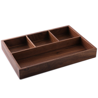 Vente chaude Rectangle Boîte De Rangement En Bois Sculpté Simple Maison Hôtel Restaurant Plateau Respectueux De L'environnement Partition Boîte De Rangement