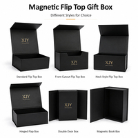 XJY vente en gros personnalisé imprimé à la main de luxe rigide papier carton noir Simple vide fermeture magnétique boîte-cadeau