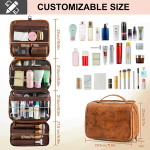<span class=keywords><strong>Trousse</strong></span> de Toilette Suspendue Imperméable <span class=keywords><strong>en</strong></span> <span class=keywords><strong>Cuir</strong></span> PU pour Hommes – Accessoires de Rasage et de Soin - Product Image 2
