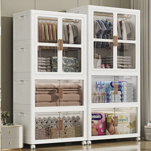 Contenedor Plegable placard organisateur garde-robe vêtements Extra surdimensionné pliable étagères de rangement boîte - Product Image 3