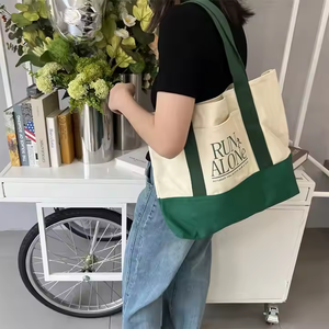 Sac en toile pliable à la mode lettres de sérigraphie personnalisées sac en toile Lifestyle meilleur usage quotidien - Product Image 3