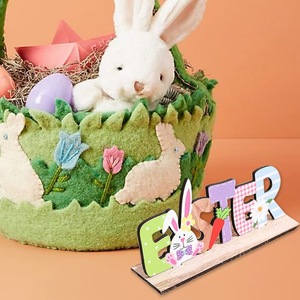 Wholesale Wooden <strong>Easter</strong> Bunny and Gnome Ornaments for Home and Party Decor for Desktop Decoration Packaged in Bag - Product Image 5