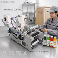 Machine d'étiquetage semi-automatique pour bouteilles rondes, flacons en verre, pots et bouteilles – Production à petite circulation, utilisation facile