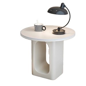 Minimalist Round Side <b>Table</b> Black Metal Base Living Room Bedroom Study Modern <b>Coffee</b> <b>Table</b> <b>Small</b> End <b>Table</b> For Home Use - Product Image 5