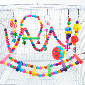Parrot Toy With Bell <b>String</b> Small Trumpet Hanging Cage Colorful Plastic Bird Supplies Durable Spiral Shape - Product Image 2