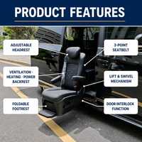 Siège universel Tengyun S5B en cuir PU, programmable, pivotant et électrique pour Alphard Van, adapté aux utilisateurs handicapés