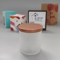 Conteneur à bougie en verre moderne écologique avec logo personnalisé, pots à bougie de luxe vides uniques avec couvercles, coffret cadeau pour la maison et les mariages