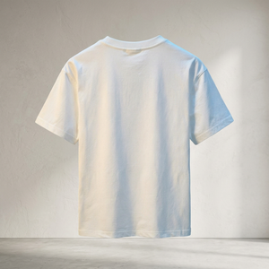 เสื้อยืดคอกลมแขนสั้นสีขาวสำหรับผู้ชาย ผ้าฝ้ายเจอร์ซีย์ถัก 100% ทรงปกติ สไตล์ลำลอง สีพื้น ดีไซน์เรียบง่าย - Product Image 4