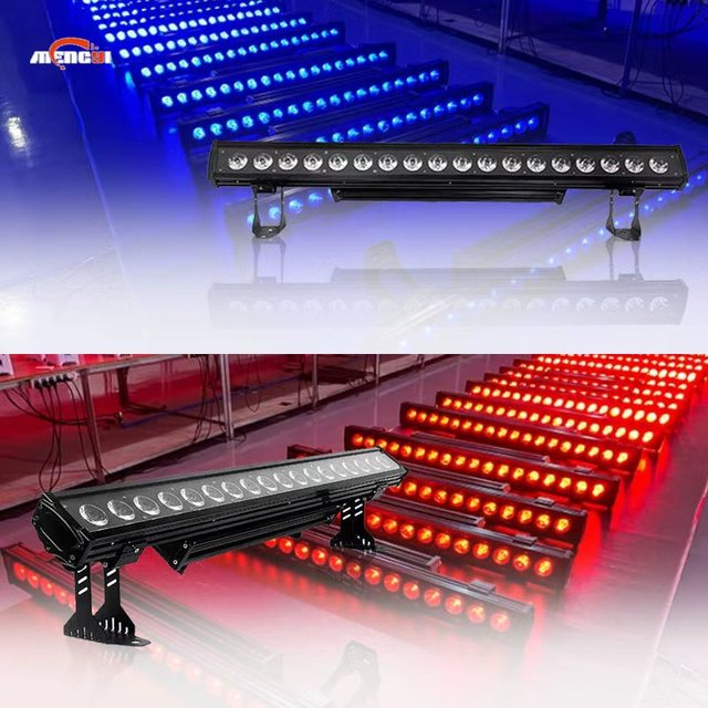 18*18W 6-in-1 IP65 LED Wash Bar Wireless RGBWA UV Projection Lights DMX512 DJ