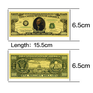 Set da 46 banconote d'oro da collezione con presidenti statunitensi - Banconote da un milione di dollari in lamina d'oro PET da 15,5x6,5 cm, regalo souvenir - Product Image 4