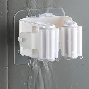 <span class=keywords><strong>Support</strong></span> <span class=keywords><strong>mural</strong></span> de rangement pour salle de bain étanche, sans trace, avec pince à balai, <span class=keywords><strong>support</strong></span> à balai, <span class=keywords><strong>support</strong></span> à serpillière à ventouse et rangement pour balai - Product Image 5