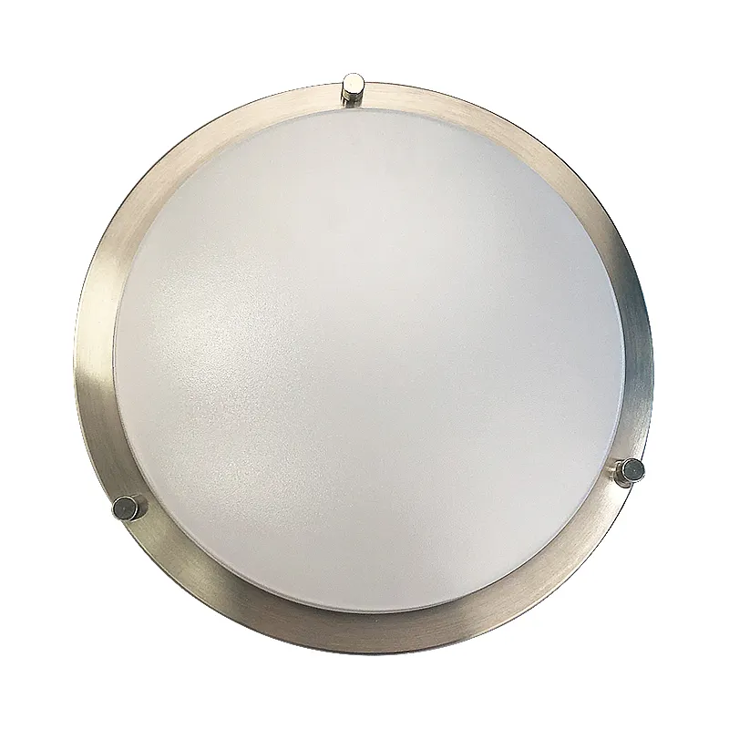 16Inch Double Band Brushed Nickel Led Flush Mount Ceiling Light Fixtures 25Watt 1500Lm Dimmable 5000k Bright White