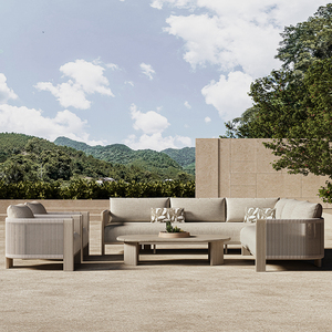 Sofá de Cuerda para Exteriores de Teca, <span class=keywords><strong>Muebles</strong></span> de Exterior para Hotel, Villa, Patio, Jardín, Terraza y Espacios de Vida al Aire Libre - Product Image 2
