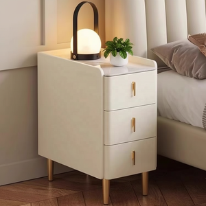 ราคาขายส่ง โต๊ะข้างเตียงไม้จริงขนาดเล็กสามลิ้นชัก ดีไซน์เรียบง่ายทันสมัย สำหรับใช้ในห้องนอนที่บ้าน - Product Image 6