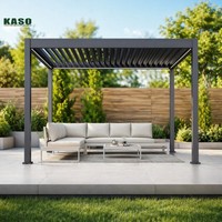 Pergola motorisée autoportante en aluminium à lames orientables, de luxe moderne, robuste, étanche, en aluminium 6063-T5, disponible en 3x3m, 3x4m, 4x4m