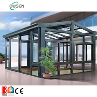 Villa préfabriquée moderne extensible, autoportante, isolée, avec toit en verre plat, pour véranda, terrasse, patio, ou comme véranda solaire, pour la vente en gros
