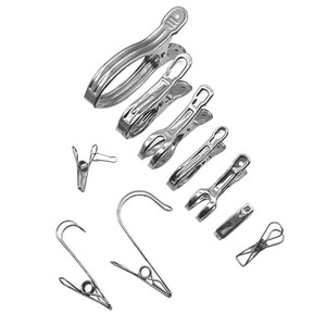 Thép không gỉ kẹp quần áo clip, mùa xuân Windproof kim loại Clip quần áo móc áo - Product Image 1