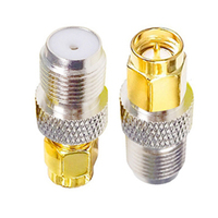 Adaptateur coaxial RF SMA mâle vers F femelle, connecteur droit RF coaxial de type F vers prise SMA, plaqué or