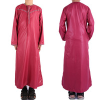 Ropa musulmana Omani de Material brillante 2020, ropa árabe, Thobe / Thawb de manga larga para niño, diseño OEM de seis colores