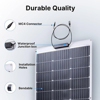 Panneau solaire monocristallin flexible haute efficacité 12V 100W et 18V 200W, étanche et très flexible